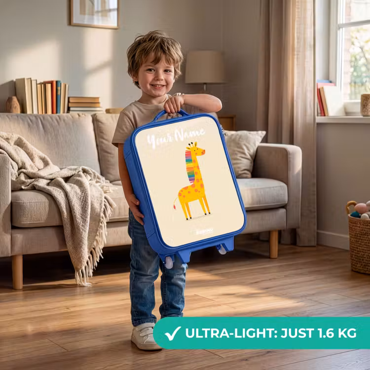 Giraffe - Dier - Kleurrijk Kinderkoffer - Blauw klein -sfeer2_EN