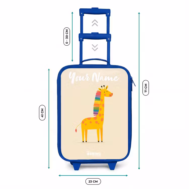Giraffe - Dier - Kleurrijk Kinderkoffer - Blauw klein -productfoto_formaten