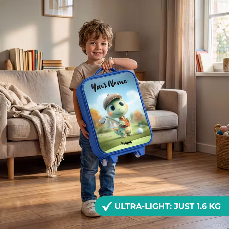 Golf - Dino - Groen Kinderkoffer - Blauw klein -sfeer2_EN