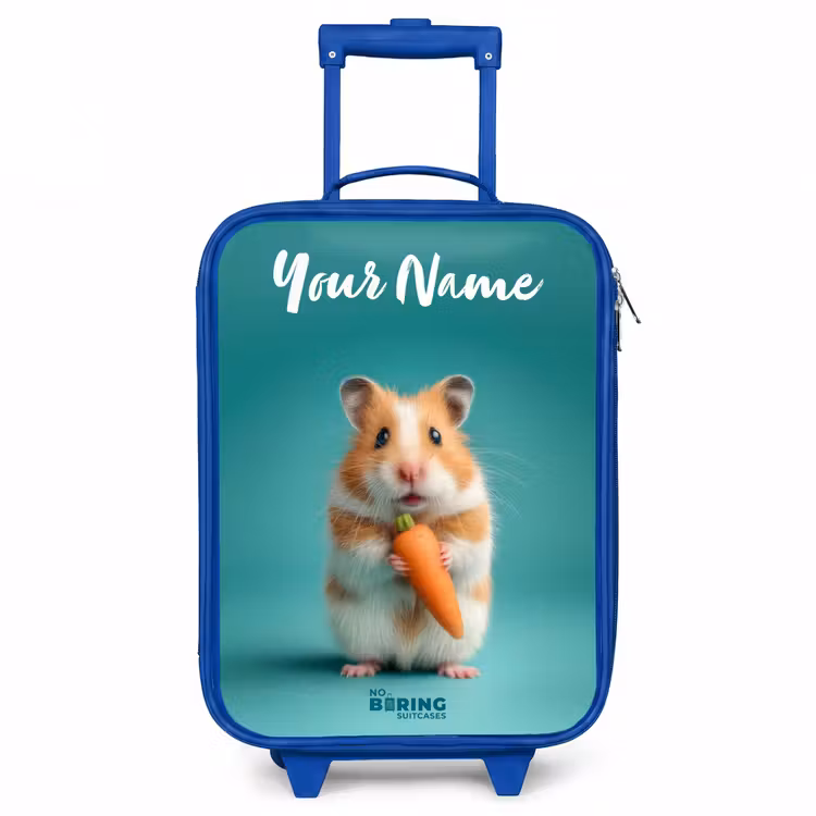 Hamster - Wortel - Dier Kinderkoffer - Blauw klein -3d