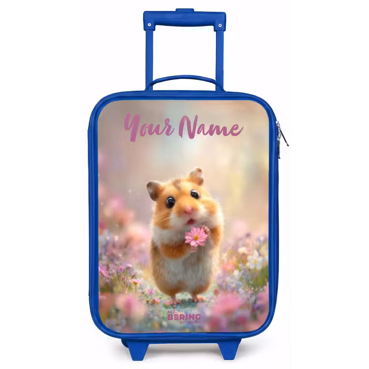 Hamster - Bloem - Natuur - Dier Kinderkoffer - Blauw klein -zz3dotto