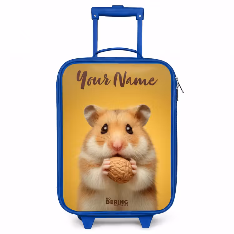 Hamster - Walnoot - Dier Kinderkoffer - Blauw klein -3d