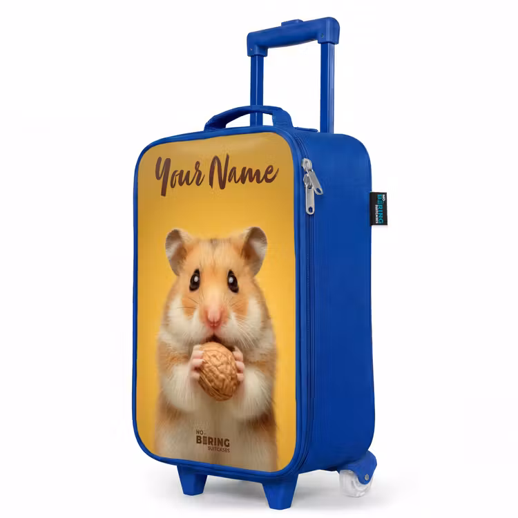 Hamster - Walnoot - Dier Kinderkoffer - Blauw klein -productfoto_schuin