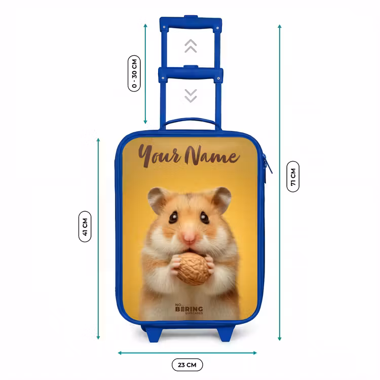 Hamster - Walnoot - Dier Kinderkoffer - Blauw klein -productfoto_formaten
