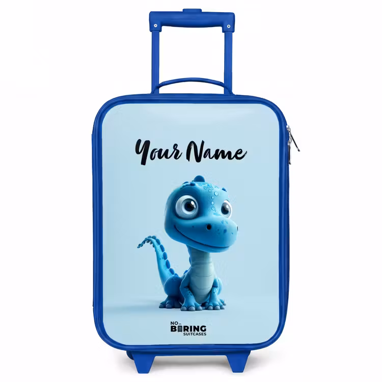 Blije Bronto Kinderkoffer - Blauw klein -3d