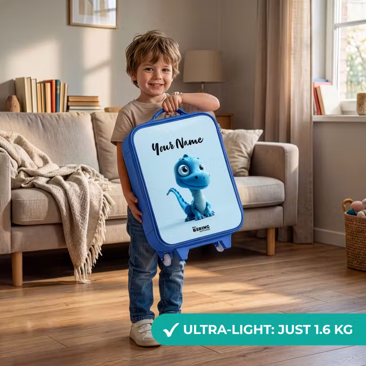 Blije Bronto Kinderkoffer - Blauw klein -sfeer2_EN