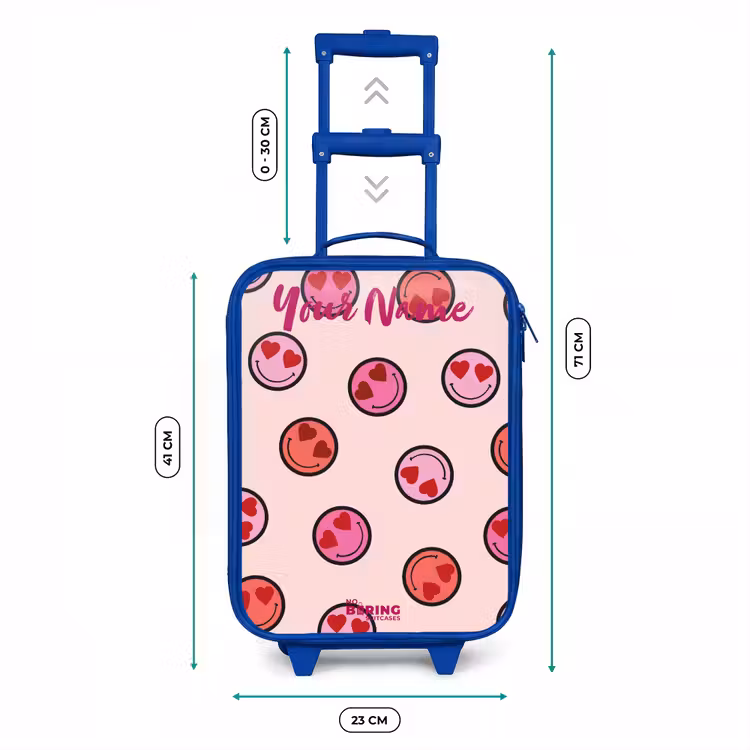 Hartje - Smiley - Patroon Kinderkoffer - Blauw klein -productfoto_formaten