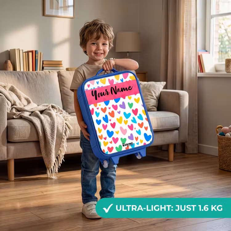 Hartjes - Kleurrijk - Patroon Kinderkoffer - Blauw klein -sfeer2_EN