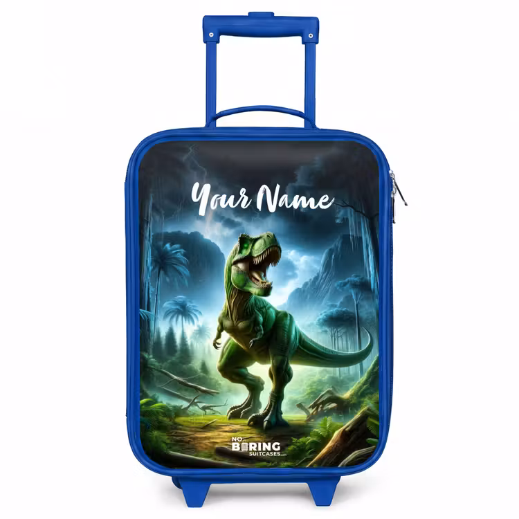 Junglosaurus Kinderkoffer - Blauw klein -3d