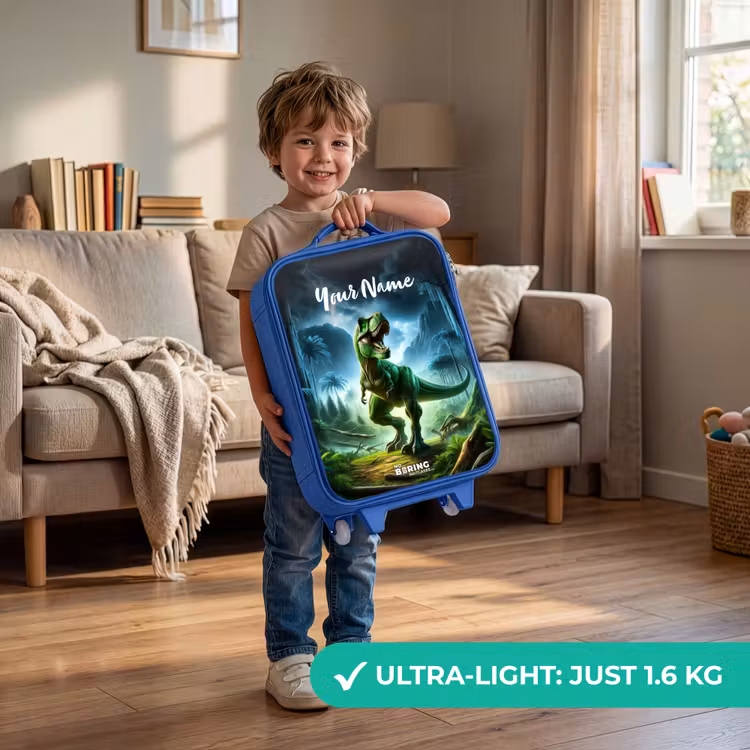 Junglosaurus Kinderkoffer - Blauw klein -sfeer2_EN