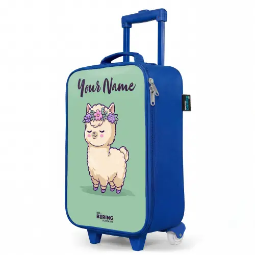 Kawai - Alpaca - Groen Kinderkoffer - Blauw klein -productfoto_schuin