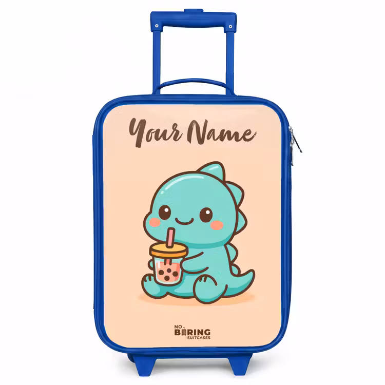 Kawai - Dino - Bubbletea Kinderkoffer - Blauw klein -3d