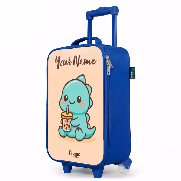 Kawai - Dino - Bubbletea Kinderkoffer - Blauw klein -productfoto_schuin