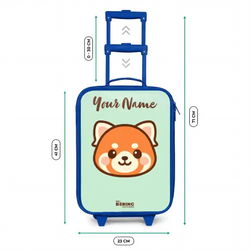 Kawai - Rode panda - Groen Kinderkoffer - Blauw klein -productfoto_formaten