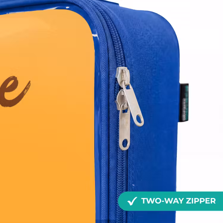 Kawai - Tijger - Oranje Kinderkoffer - Blauw klein -rits_EN