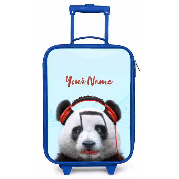 Kees de Panda Kinderkoffer - Blauw klein -zz3dotto