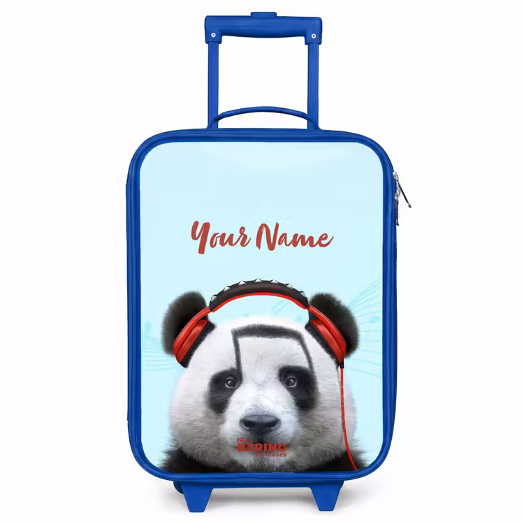 Kees de Panda Kinderkoffer - Blauw klein -3d