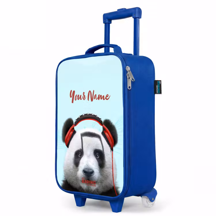 Kees de Panda Kinderkoffer - Blauw klein -productfoto_schuin