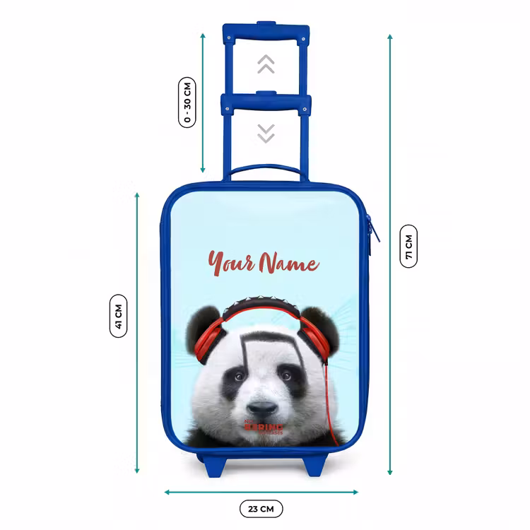 Kees de Panda Kinderkoffer - Blauw klein -productfoto_formaten