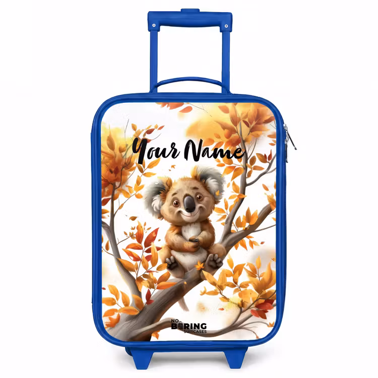 Kenny koala Kinderkoffer - Blauw klein -3d