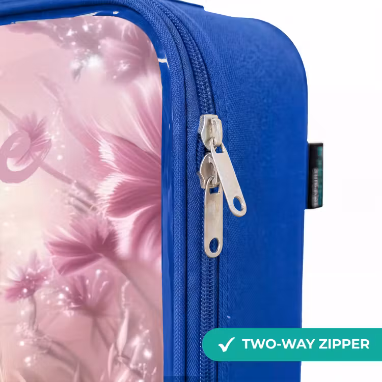 Kitten - Vlinders - Paars - Bloemen Kinderkoffer - Blauw klein -rits_EN