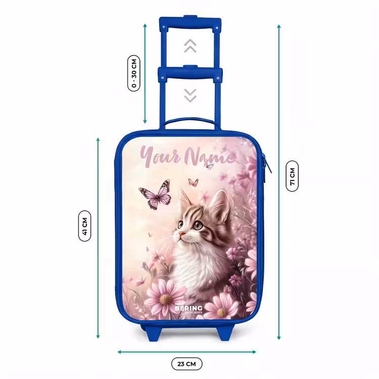 Kitten - Vlinders - Paars - Bloemen Kinderkoffer - Blauw klein -productfoto_formaten