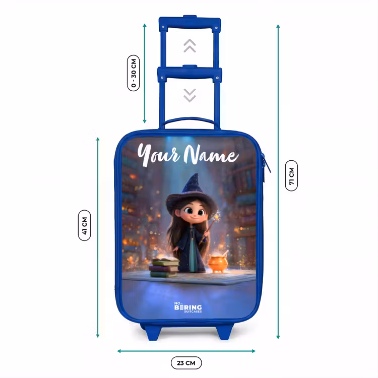 Kleine tovernares in bibliotheek Kinderkoffer - Blauw klein -productfoto_formaten