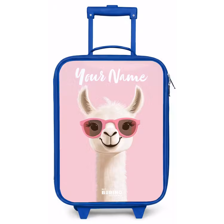 Lama - Wit - Zonnebril - Wimpers Kinderkoffer - Blauw klein -zz3dotto