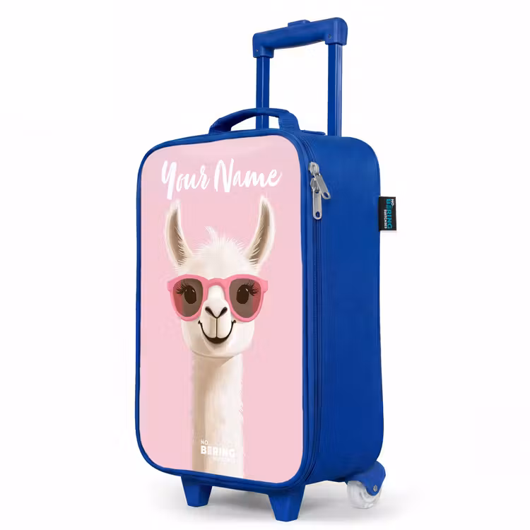 Lama - Wit - Zonnebril - Wimpers Kinderkoffer - Blauw klein -productfoto_schuin