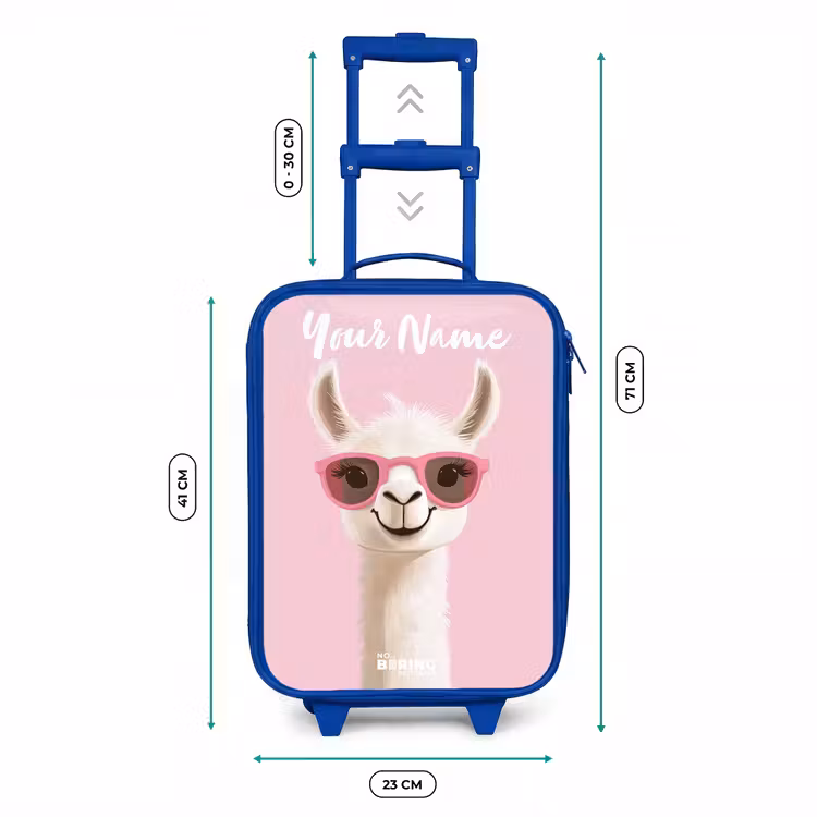 Lama - Wit - Zonnebril - Wimpers Kinderkoffer - Blauw klein -productfoto_formaten