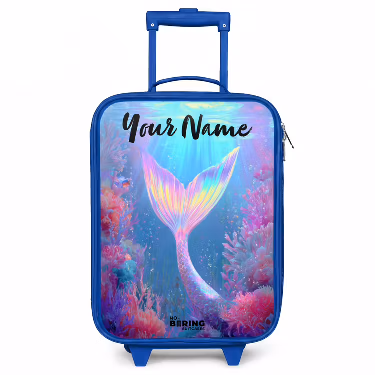 Zeemeermin - Koraal - Water Kinderkoffer - Blauw klein -3d