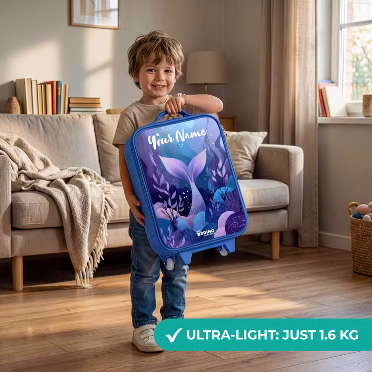 Zeemeermin - Onderwater - Paars - Blauw Kinderkoffer - Blauw klein -sfeer2_EN