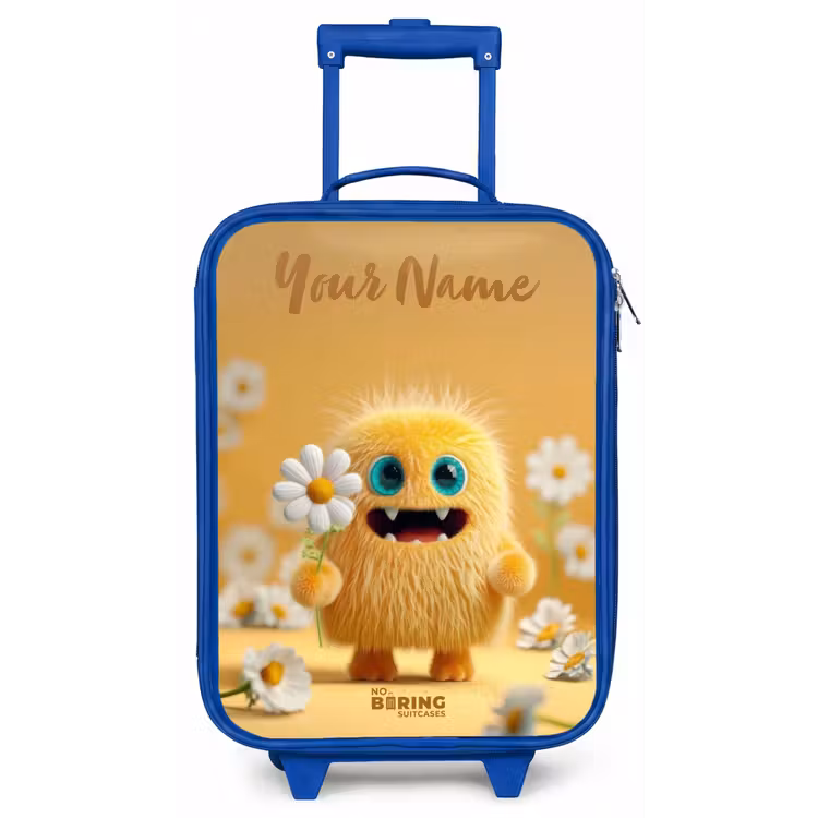 Monster - Wezen - Bloem - Geel Kinderkoffer - Blauw klein -zz3dotto