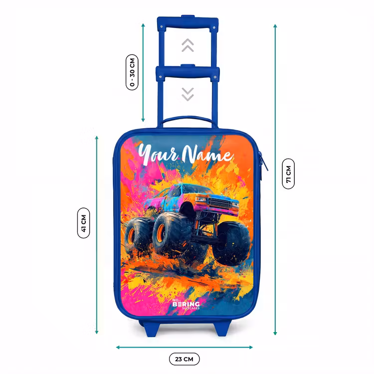 Monstertruck - Abstract - Verfspatten - Kleurrijk Kinderkoffer - Blauw klein -productfoto_formaten