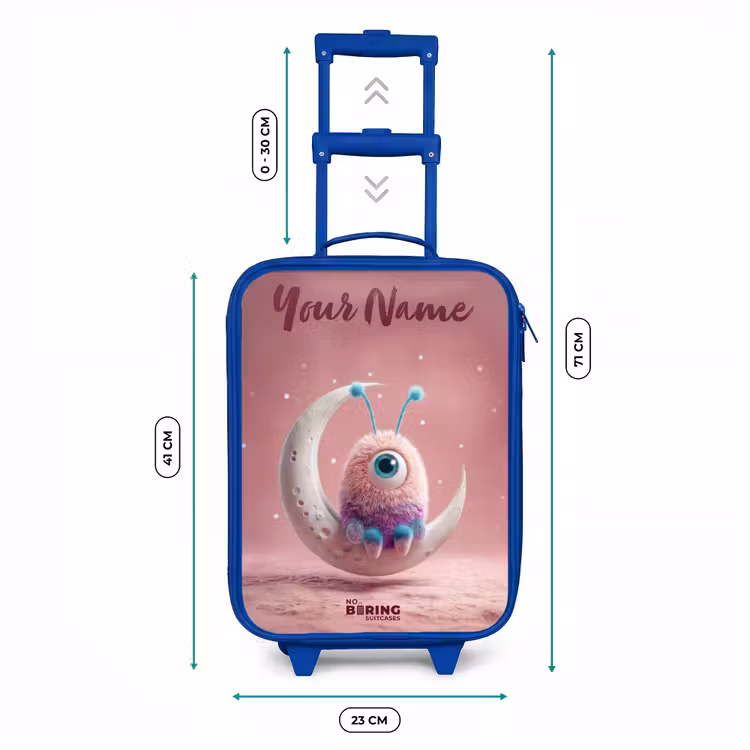 Maanwip met Pluizig Wezentje Kinderkoffer - Blauw klein -productfoto_formaten