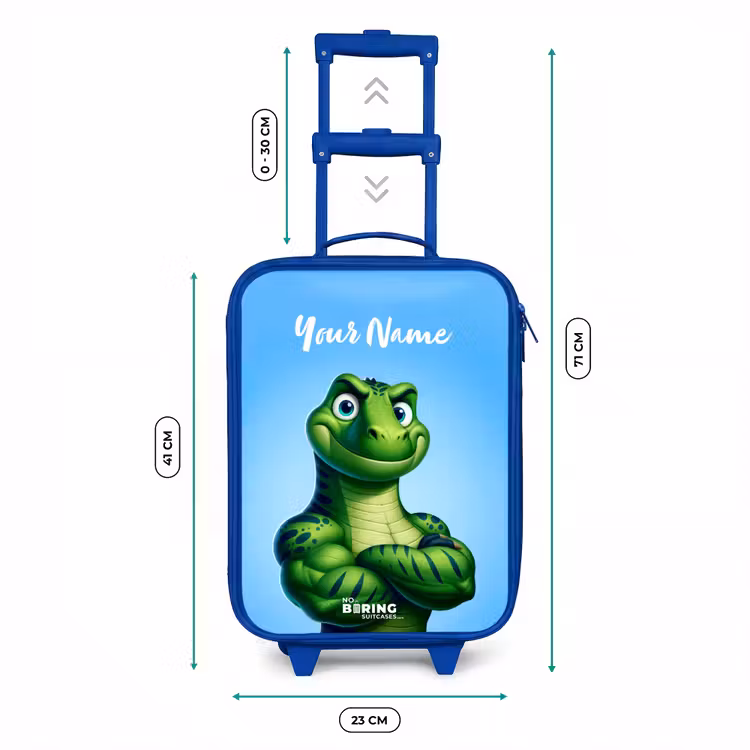 Spierbundelsaurus Kinderkoffer - Blauw klein -productfoto_formaten