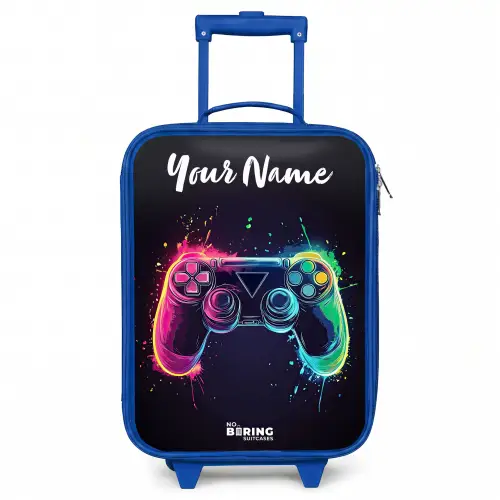 Neon - Controller - Verfspatten - Game Kinderkoffer - Blauw klein -3d