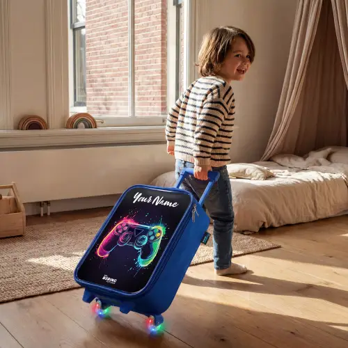 Neon - Controller - Verfspatten - Game Kinderkoffer - Blauw klein -sfeer1