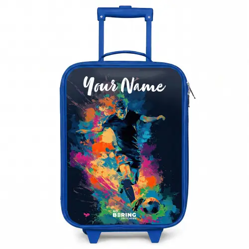 Neon - Voetballer - Kleurrijk Kinderkoffer - Blauw klein -3d