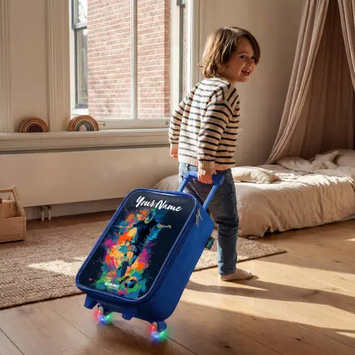 Neon - Voetballer - Kleurrijk Kinderkoffer - Blauw klein -sfeer1