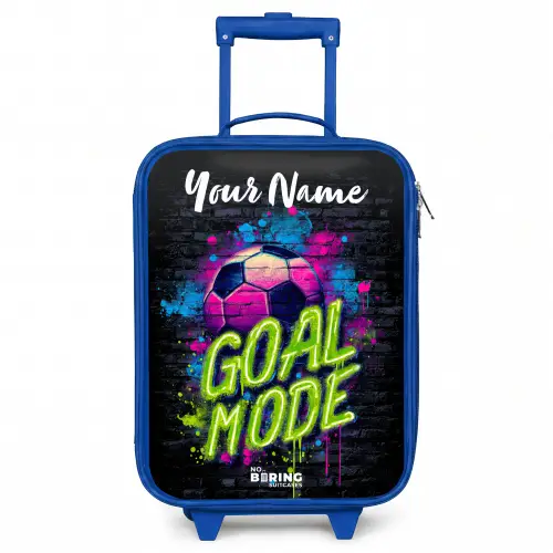 Neon - Graffiti - Voetbal - Kleurrijk Kinderkoffer - Blauw klein -3d