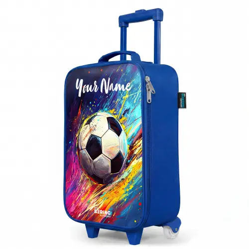 Neon - Voetbal - Kleurrijk Kinderkoffer - Blauw klein -productfoto_schuin