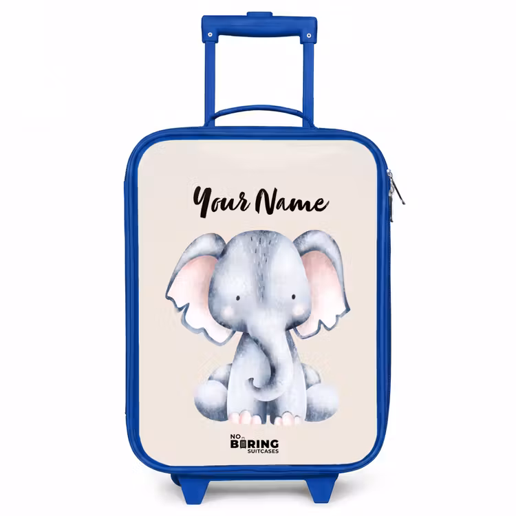 Oane Olifant Kinderkoffer - Blauw klein -3d