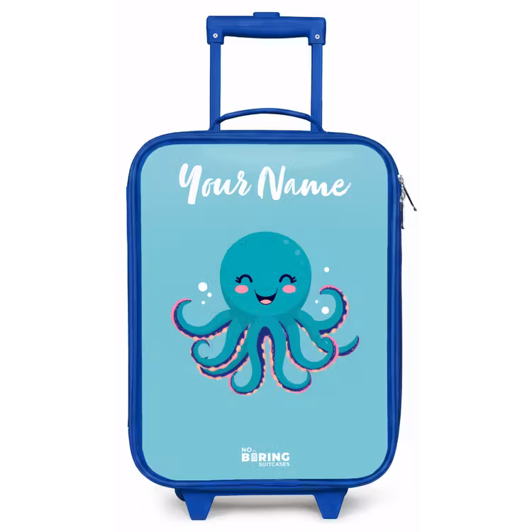 Octopus - Water - Blauw Kinderkoffer - Blauw klein -zz3dotto