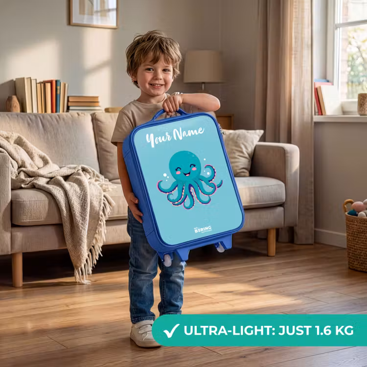 Octopus - Water - Blauw Kinderkoffer - Blauw klein -sfeer2_EN