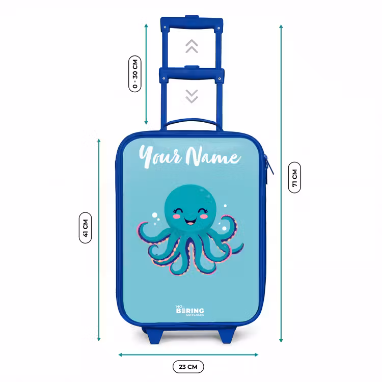 Octopus - Water - Blauw Kinderkoffer - Blauw klein -productfoto_formaten