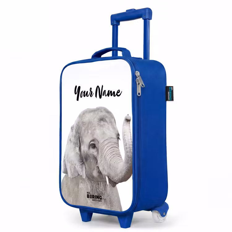 Oscar Olifant Kinderkoffer - Blauw klein -productfoto_schuin