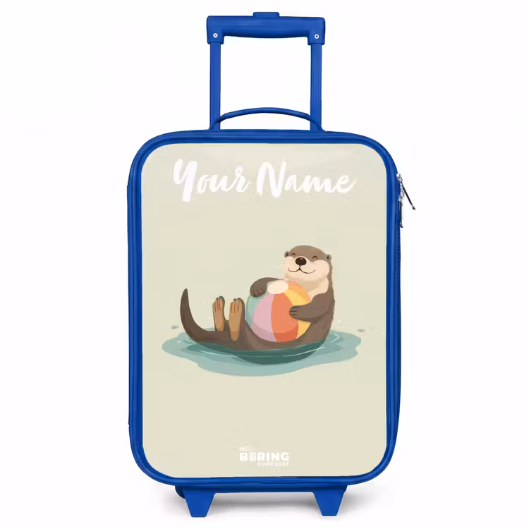 Otter - Strandbal - Water Kinderkoffer - Blauw klein -3d
