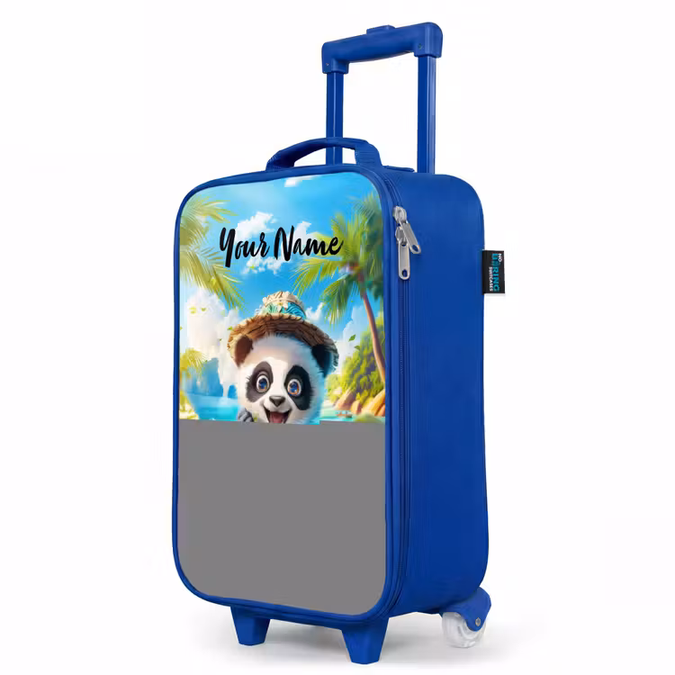 Pablo panda Kinderkoffer - Blauw klein -productfoto_schuin