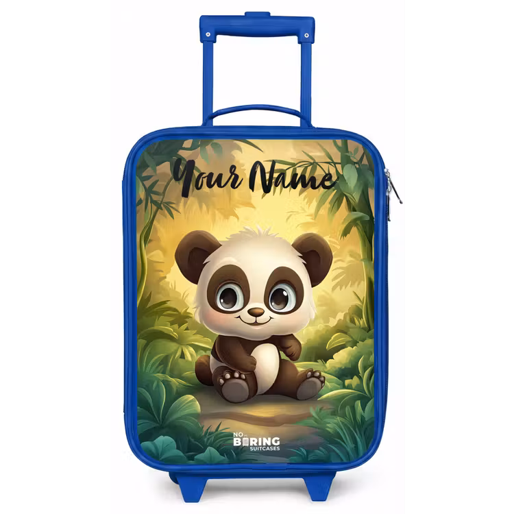 Panda - Bamboebos - Groen Kinderkoffer - Blauw klein -zz3dotto
